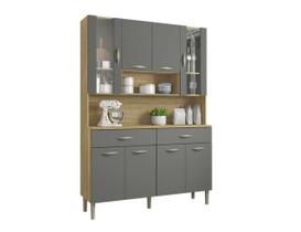 Armario Cozinha Golden 8 portas MDP Gavetas Freijo Gris