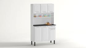 Armário Cozinha Itatiaia Rose 105cm 6 Portas e 1 Gaveta em Aço Branco