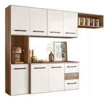 Armario Cozinha Juliete Suspenso Com 7 Portas E 2 Gavetas - Carvalho Nature Chumbo Armario Cozinha Juliete Suspenso Com 7 Portas E 2 Gavetas - Carvalho Nature Chumbo