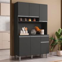 Armário Cozinha Millan Cinza 6 Portas