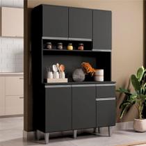 Armário Cozinha Millan Preto 6 Portas