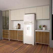 Armário Cozinha Modulada 6 Peças 350cm Linea c/ Cristaleira