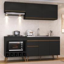Armário Cozinha Modulada Compacta c/ Gabinete p/ Pia e Balcão p/ Cooktop Veneza Multimóveis MP3775