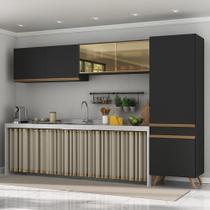 Armário Cozinha Modulada Compacta com Vidros 302cm 3 Peças Veneza Multimóveis MP2299 Armário Cozinha Modulada Compacta com Vidros 302cm 3 Peças Veneza Multimóveis MP2299