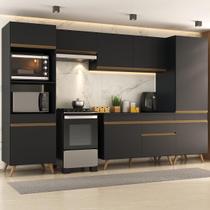 Armário Cozinha Modulada Completa 314cm com Balcão Veneza Multimóveis MP3757