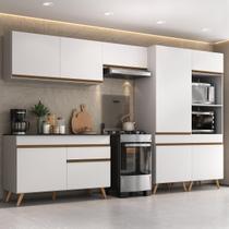 Armário Cozinha Modulada Completa 314cm com Balcão Veneza Multimóveis MP3758