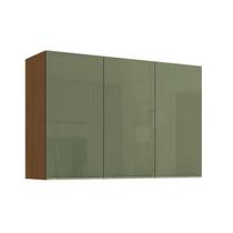 Armário Cozinha Modulado Vibra T648 c/ 3 Portas 120cm Canela/Verde Pistache Lacca Kappesberg