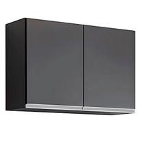 Armario Cozinha Móveis Aereo Parede 80 Cm 2 Portas Preto