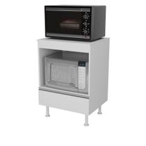 Armario Cozinha Para Forno E Microondas Com Nicho em Mdf Tampo Branco Armario Cozinha Para Forno E Microondas Com Nicho em Mdf Tampo Branco