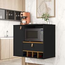 Armario Cozinha Suspenso e com Pés Edpo cor Preto / Nature Armario Cozinha Suspenso e com Pés Edpo cor Preto / Nature