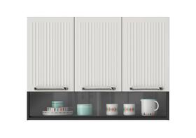 Armário Cozinhas Itatiaia Midi Pop Art i3 - 3 Portas c/ nicho - Grafite/Branco Armário Cozinhas Itatiaia Midi Pop Art i3 - 3 Portas c/ nicho - Grafite/Branco