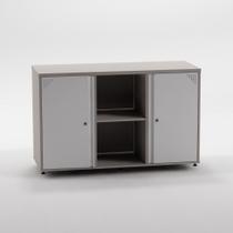 Armario Credenza 74 cm Aretto Pandin Cinza e Branco