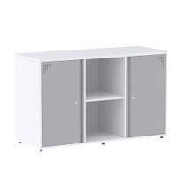 Armário Credenza Aretto Pandin 1,20 M Branco e Cinza