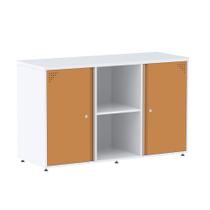 Armário Credenza Aretto Pandin 1,20 M Branco e Laranja Picasso