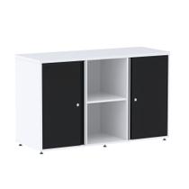 Armário Credenza Aretto Pandin 1,20 M Branco e Preto