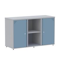 Armário Credenza Aretto Pandin 1,20 M Cinza e Azul Dali