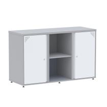 Armário Credenza Aretto Pandin 1,20 M Cinza e Branco