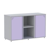 Armário Credenza Aretto Pandin 1,20 M Cinza e Lilás