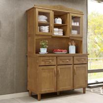 Armário Cristaleira 5 Portas 3 Gavetas Imbuia Brasil Madeira Pinus - Cavazotto