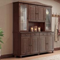 Armário Cristaleira 8 Portas 4 Gavetas Café Rubi Madeira Pinus - Finestra Armário Cristaleira 8 Portas 4 Gavetas Café Rubi Madeira Pinus - Finestra