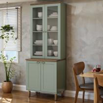 Armário Cristaleira com 2 Portas de Vidro e Balcão com 2 Portas Provençal 100% Mdf Armário Cristaleira com 2 Portas de Vidro e Balcão com 2 Portas Provençal 100% Mdf