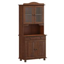 Armário Cristaleira para Cozinha Linha Rubi Café 4 Portas e Vidro Liso Incolor 2 Gavetas Madeira Maciça Pinus - Finestra Armário Cristaleira para Cozinha Linha Rubi Café 4 Portas e Vidro Liso Incolor 2 Gavetas Madeira Maciça Pinus - Finestra