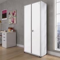Armário de 2 Portas com Chave 4 Prateleiras AP402 Aço Cinza/Branco Armário de 2 Portas com Chave 4 Prateleiras AP402 Aço Cinza/Branco