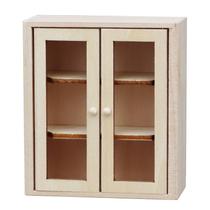 Armário de 2 portas inacabado Dollhouse Furniture em escala 1/12 Armário de 2 portas inacabado Dollhouse Furniture em escala 1/12