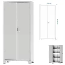 Armário de Aço 1,66 X 0,75 X 0,35 Cinza - ULTRA Móveis Armário de Aço 1,66 X 0,75 X 0,35 Cinza - ULTRA Móveis