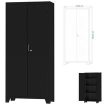 Armário de Aço 1,66 X 0,75 X 0,35 Preto - ULTRA Móveis Armário de Aço 1,66 X 0,75 X 0,35 Preto - ULTRA Móveis