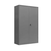 Armário de Aço 2 Portas Multiuso com 4 Prateleiras PA1,20 Tamanho Alt 198 Cm x Larg 120 Cm x Prof 45 Cm e Fechamento com Chave Cor Cinza