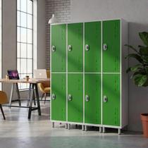 Armário de Aço 8 Portas Grande para Academia 190x128x40 Cm Cor:Verde