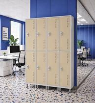 Armário de Aço 8 Portas Grandes Locker Academia