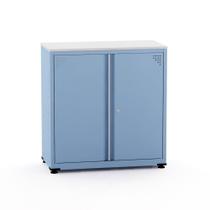 Armário de Aço Baixo com Tampo de Madeira Ap406sl Pandin 84 cm Azul Dali Armário de Aço Baixo com Tampo de Madeira Ap406sl Pandin 84 cm Azul Dali