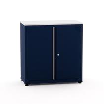Armário de Aço Baixo com Tampo de Madeira Ap406sl Pandin 84 cm Azul Del Rey Armário de Aço Baixo com Tampo de Madeira Ap406sl Pandin 84 cm Azul Del Rey