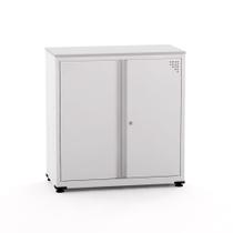 Armário de Aço Baixo com Tampo de Madeira Ap406sl Pandin 84 cm Branco Armário de Aço Baixo com Tampo de Madeira Ap406sl Pandin 84 cm Branco