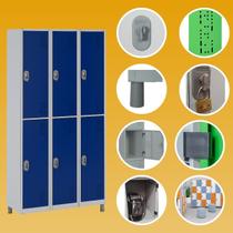 Armário de Aço com 6 Portas Grandes locker academia vestiário funcionários