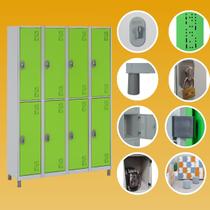 Armário de Aço com 8 Portas Grandes locker academia vestiário funcionários