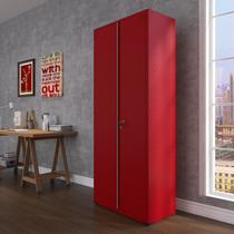 Armário de Aço Industrial 2 Portas 4 Prateleiras Cinza/Vermelho Armário de Aço Industrial 2 Portas 4 Prateleiras Cinza/Vermelho