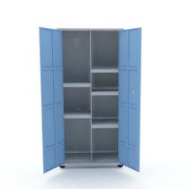Armario de Aco Multiuso 02 Portas Pandin Cinza e Azul Dali 1.60 M