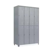 Armário De Aço Roupeiro Academia 08 Portas Grandes Locker Cor Cinza