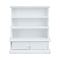 Armário de armazenamento de 3 prateleiras em miniatura Dollhouse Furniture branco Armário de armazenamento de 3 prateleiras em miniatura Dollhouse Furniture branco