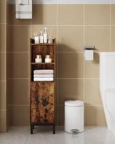 Armário de armazenamento de banheiro Hzuaneri Small Rustic Brown Armário de armazenamento de banheiro Hzuaneri Small Rustic Brown