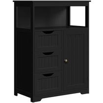 Armário de armazenamento de banheiro Yaheetech Freestanding Black Armário de armazenamento de banheiro Yaheetech Freestanding Black