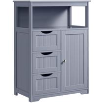 Armário de armazenamento de banheiro Yaheetech Freestanding Grey 90cm Armário de armazenamento de banheiro Yaheetech Freestanding Grey 90cm