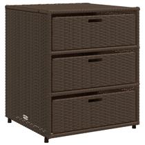 Armário de armazenamento de pátio externo vidaXL Brown Poly Rattan