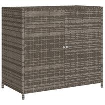Armário de armazenamento de pátio VidaXL Outdoor Poly Rattan Grey 80x45x76cm