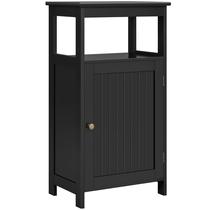 Armário de armazenamento de piso de banheiro Yaheetech 4-Tier Black Armário de armazenamento de piso de banheiro Yaheetech 4-Tier Black