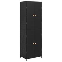 Armário de armazenamento externo Benzara Elix 180 cm Black Rattan