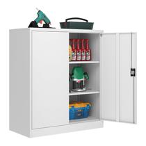 Armário de armazenamento LISSIMO Metal Lockable 2 portas 2 prateleiras branco